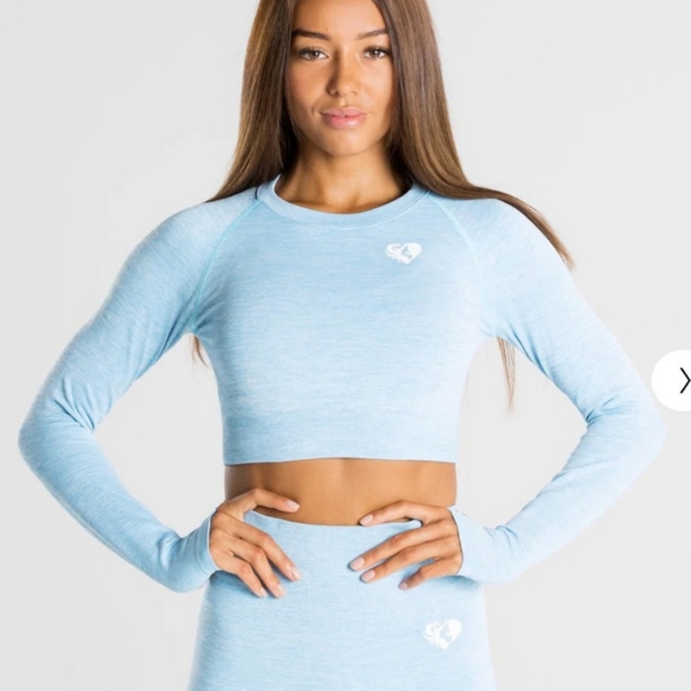 Women's best Long Sleeve athletic Crop Top sz small